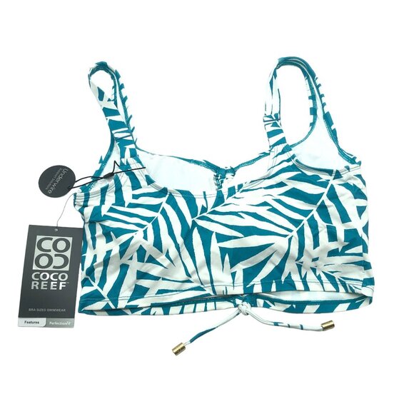 Coco Reef Perfectionfit Underwire Bikini Top White/Teal Adjustable Straps 34C - Picture 4 of 7